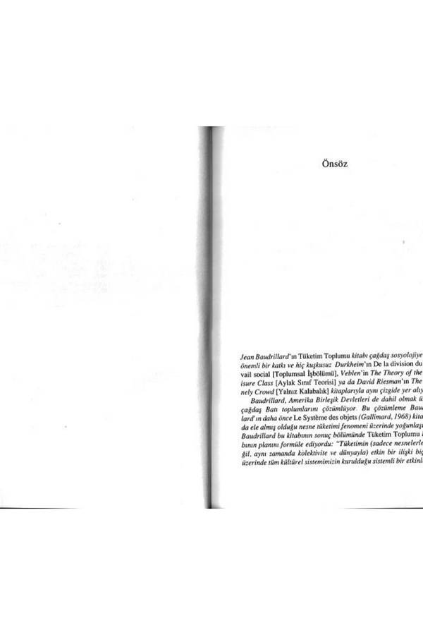 Jean Baudrillard — Tüketim Toplumu